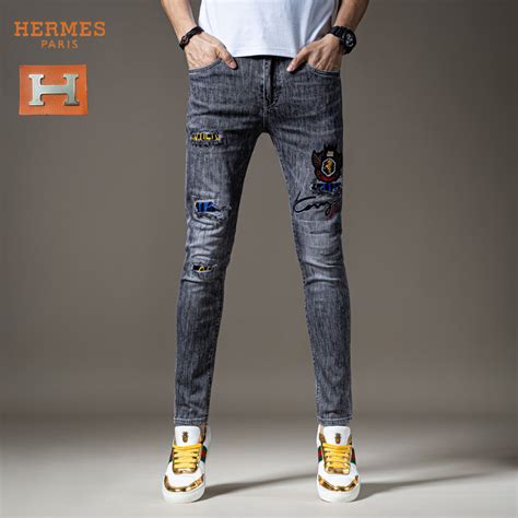 hermes paris mens jeans|Hermes silk belted pants.